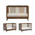 Babyletto Scoot 3-in-1 Baby Crib Convertible to Wooden Toddler Bed, Daybed - GREENGUARD Gold Certified - Easy Assembly, Made of 100% Solid Wood - Includes Toddler Conversion Kit - Walnut