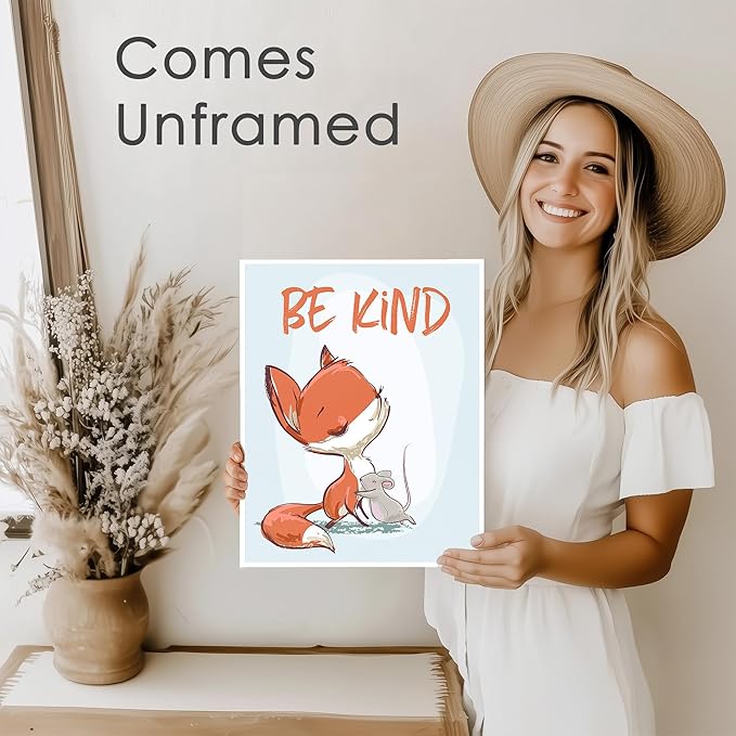 Fox Wall Art Prints (Set of 3) - Unframed - 11x14s | Inspirational and Whimsical Fox-Themed Wall Decor for Kids' Rooms, Nurseries, or Living Spaces | Wall Decor for Animal Lovers | Living Room Decor