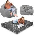 CordaRoy's Chenille Bean Bag-Convertible Bean Bag Chair-Machine-Washable Chenille Fabric Cover-for Basement,Living Room,Game Room,Dorm & More - Queen Size - Charcoal | Made in The USA