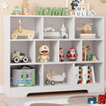Book Shelf for Kids, 10 Cubes Storage Organizer Montessori Bookshelf, 3-Tier Wooden Kids Bookcase, Toy Storage Organizer for Children, white Toddler Bookshelf Cube Shelf for Kid’s Room, Classroom