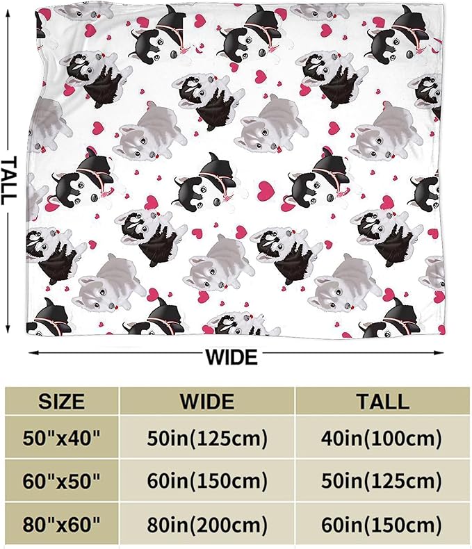 Alaskan Malamute Dog Blanket Cute Dog Throw Blanket Alaskan Dog Gifts and Decor Dog Blanket for Girls Women Kids Adults Soft Warm Cozy Fleece Blanket for Couch Sofa Bed 50"x40"