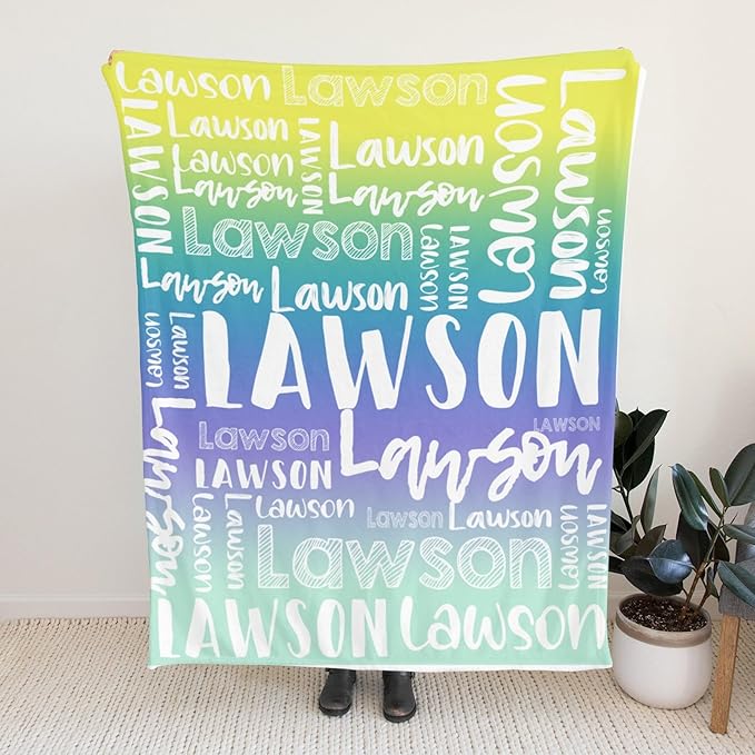 Dr.TOUGH Personalized Blankets with Name Customized Baby Blankets for Girls Boys Adults Monogrammed Blankets and Throws Christmas Birthday Mothers Valentines Day Gift (Z-Colorful 03, 60''×80'')