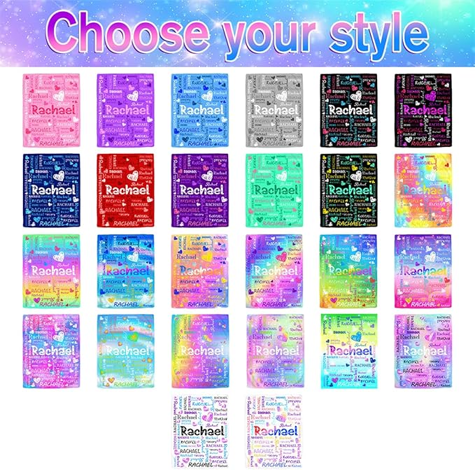 Custom Name Blanket for Girls Boys, Personalized Baby Blanket with Name, Red Hearts Pattern Blankets for Infant Toddler Birthday Christmas, Ultra-Soft & Cozy Blankets for Daughter Son Nephew Niece