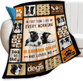 Border Collie Dog Print Blanket Best Dog Pet Animal Throw Blankets for Couch Sofa Stuff Decor Gifts Lightweight Soft Cozy Fleece Plush Warm Flannel Bedding for Lover Man Woman Teen Adults 50"x60"