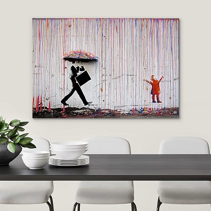 SIGNWIN Canvas Wall Art - Banksy Canvas Painting Home Artwork Decoration for Living Room,Bedroom - 32x48 inches