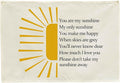 Nursery Wall Decor-Rectangular Banner Flag Poster Wall Decor for Kids Girl Boy-Playroom Bedroom Baby Room Door Sign-Baby Present Shower-Christmas Gift -You are My Sunshine-28.5"L×20"W
