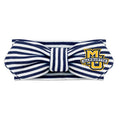 Creative Knitwear Marquette Golden Eagles Infant Girls Navy/White Striped Hair Knot Headband Embroidered Logo - Size Newborn - 4T