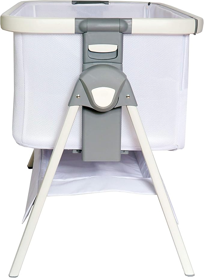 Venice Child California Dreaming Bedside Crib Bassinet w/Travel Case, Bamboo Bassinet Sheet, Removable Bamboo Compressed Cotton Mattress, Height Adjustable, Easy Clean (White)