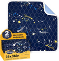 Bed Wetting Pads for Kids & Toddlers, 36"x36" 5 Layer Waterproof Washable Pee Pads, Potty Training Mattress Protector, Absorbent Chuck Pads Non Slip for Bedwetting Kids, Hospitals, Pet (Blue,2Pcs)