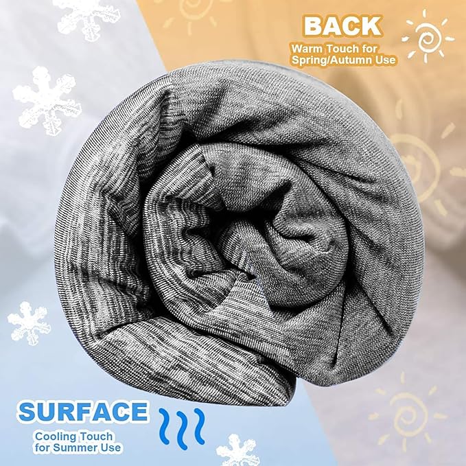 Cooling Blanket Keep Cool in Hot Summer, 51 X 67in Twin or Baby Size Blanket for Adults/Children/Babies, Japanese Q-Max >0.5 Technology Arc-Chill Cooling Fiber, Breathable Comfortable All-Season-Black