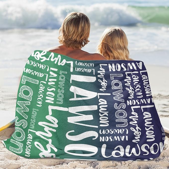 Dr.TOUGH Personalized Blankets with Name Customized Baby Blankets for Girls Boys Adults Monogrammed Blankets and Throws Christmas Birthday Mothers Valentines Day Gift (Z-Colorful 02, 30''×40'')