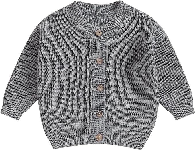 Newborn Baby Boy Girl Knit Sweater Cardigan Winter Warm Button Down Sweatshirt Top Outfit Cute Infant Fall Clothes