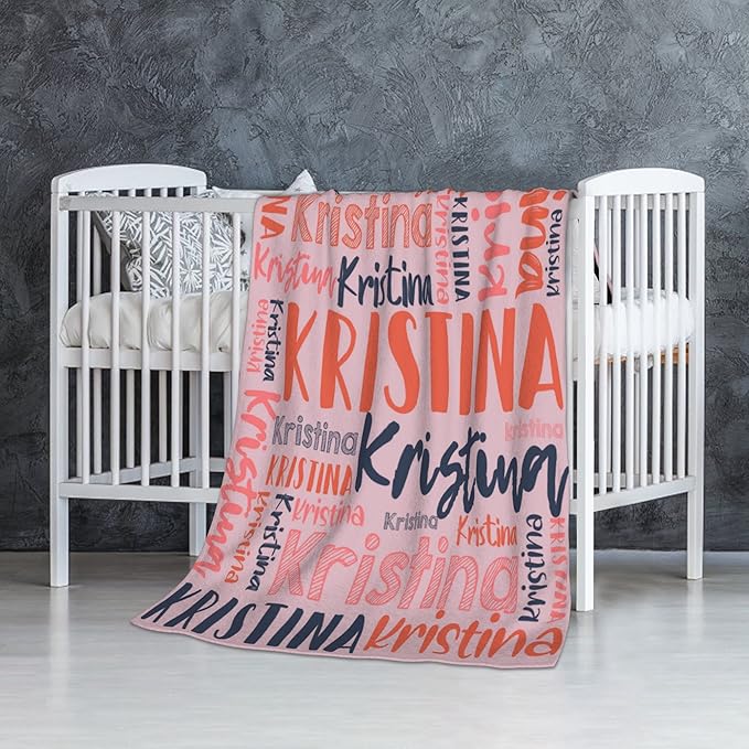 Dr.TOUGH Personalized Blankets with Name Customized Baby Blankets for Girls Boys Adults Monogrammed Blankets and Throws Christmas Birthday Mothers Fathers Valentines Day Gift (Pink,30''×40'')