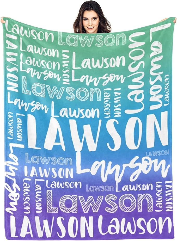 Dr.TOUGH Personalized Blankets with Name Customized Baby Blankets for Girls Boys Adults Monogrammed Blankets and Throws Christmas Birthday Mothers Valentines Day Gift (Z-Colorful 07, 50''×60'')