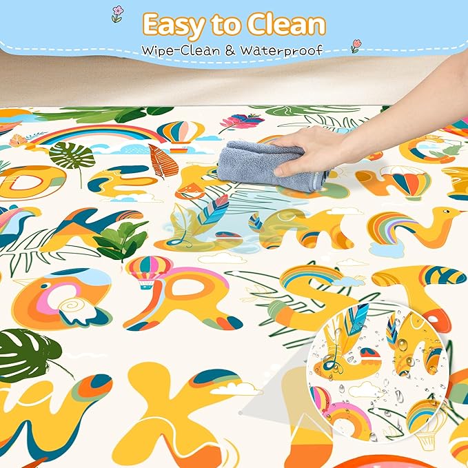 Baby Play Mat, 1-Inch Thick Foam 50" X 50" Playpen Mat,Waterproof & Non - Slip Playmat for Baby Play on Floor, Wipe - Clean, Ideal for Infants, Toddlers & Kids' Crawling and Tummy Time(Tropical)
