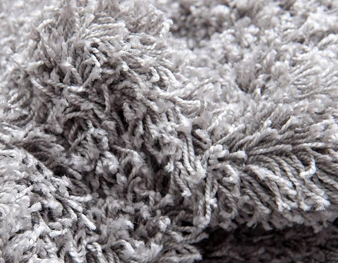 Unique Loom Solid Shag Collection Area Rug (7' 10" x 10' Rectangle, Cloud Gray)