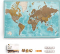 Canvas World Map with Cork Pin Board - English Lettering - Decorative Wall Decoration for All Rooms - Canvas Pictures with World Map Motif (70x50 cm, Pattern 10)