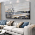 Yuaxker Ocean Wall Art Grey and Gold Ocean Art Wall Decor Canvas Painting Modern Minimalist Canvas Painting for Living Room, Bedroom, Dining Room Office Home Decor Artwork 24x48 inch