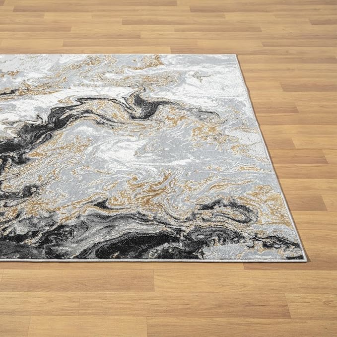 LUXE WEAVERS Marble Swirl Abstract Area Rug, Smoke 6x9