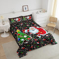 Feelyou Merry Christmas Comforter Set Santa Claus Christmas Tree Galaxy Red Black Bedding Quilt,Soft Warm Lightweight,Twin Size for Girls Boys Kids 1 Comforter + 1 Pillow Case Boys