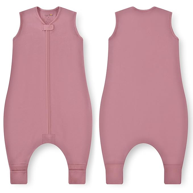 Toddler Sleep Sack with Feet, 0.5 TOG Organic Cotton Baby Sleeping Bag with Legs, Baby Wearable Blankets for Walkers w/ 2-Way Zipper, Baby Sleep Sack for Girls & Boys, Early Walker 6-18 Month