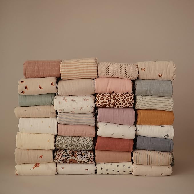 mushie Muslin Baby Swaddle Blanket | 100% Organic Cotton (Sun)
