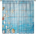 Beach Shell Curtains Shell Starfish Modern Style White Print Curtains for Living Room Bedroom Boys Girls Bedroom Decorative Privacy Curtains 72x63 Inch