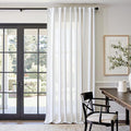 jinchan Linen Blend Curtain 108 inch Extra Long 1 Panel for Bedroom Living Room, Light Filtering 84 inch Wide Farmhouse Drape with Rod Pocket Back Tab(84W x 108L, Off White)