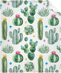 Thuswarm Cactus Flower Succulent Flannel Blanket for Autumn Winter Gifts Warm Cozy Soft Funny Print Throw for Bed Couch Sofa 120”×90” Extra Large for Family