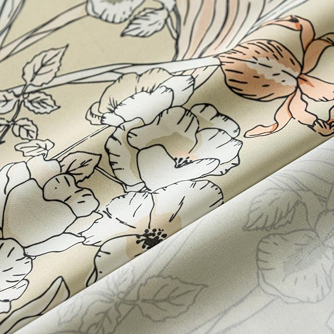ENJOYBRIDAL Floral Curtains 63 Inches Long 2 Panels Set Bedroom Farmhouse Drapes Semi Sheer Rod Pocket Living Room Short Window Curtain Panels Boho Cottage Core Cute Vintage Rustic Window Treatments