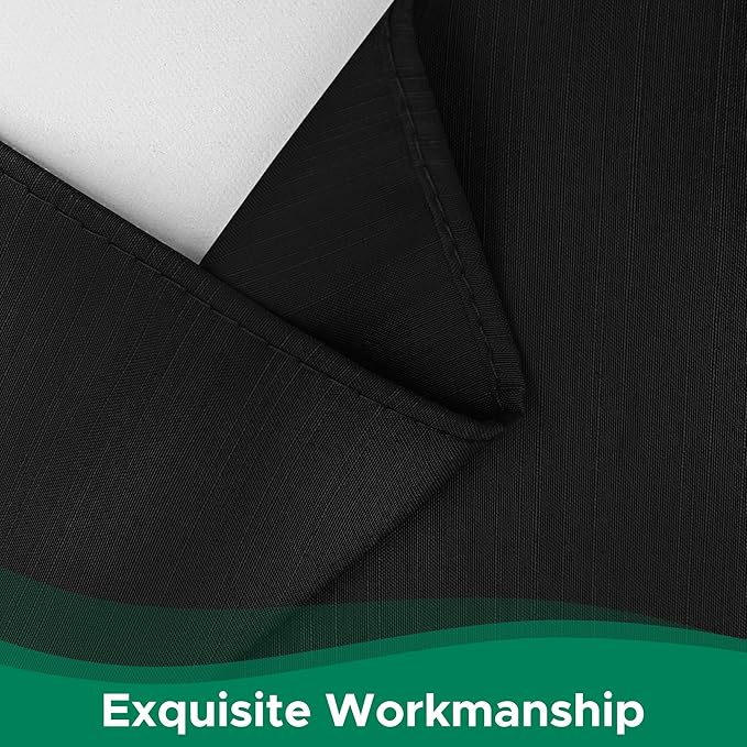 Biscaynebay Wrap Around Bed Skirts for Full & Full XL Beds Short Drop of 12", Black Adjustable Elastic Dust Ruffles Easy Fit Wrinkle Resistant Silky Luxurious Fabric Machine Washable