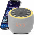White Noise Sound Machine for Sleeping, 388 Soothing Sounds, Smart APP Control, Custom Buttons, Non Looping Natural Sounds, Bedside Dimmable Clock, Night Light, Santebee for Adults Baby Kids Lullaby