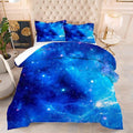 kxry Blue Galaxy Space Comforter Set Queen Size Outer Space Starry Sky Universe Bedding Sets for Girls Teens Kids Soft Microfiber Lightweight Comforter Set with 1 Comforter + 2 Pillow Cases