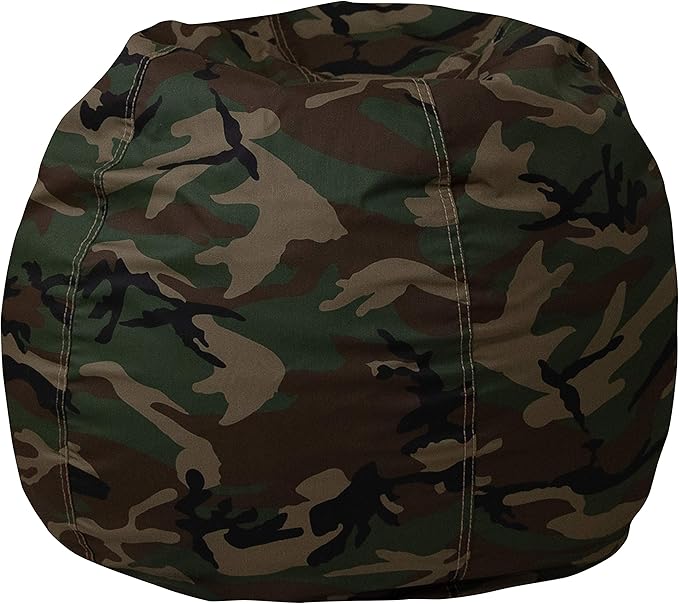 EMMA + OLIVER Small Camouflage Bean Bag Chair for Kids and Teens