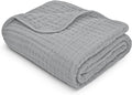 Comfy Cubs Muslin Baby Blanket - Soft, Lightweight, 6-Layer Cotton Swaddle Blankets for Newborns, Infants & Toddlers - 40" x 40" Large, Breathable & Versatile for Sleeping & Tummy Time - Heather Blue