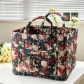 Boho Fabric Storage Basket, Collapsible Floral Laundry Nursery Hamper, Portable Folding Organizer Bin for Home Office Picnic Clothes Toys Books Sundries Storage (Floral 14)