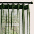Olive Green Sheer Curtains 90 Inches Long 2 Panels, Dark Textured Linen Look See Through Drapes, Thin Light Filtering Window Treatments, DIY Pinch Pleat Sliding Glass Door Curtain