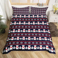 Christmas Bedding Set for Kids Boys Girls Polar Bear Christmas Tree Comforter Cover Set Exotic Ethnic Xmas Theme Duvet Cover Bedroom Decor Snowflake Bedspread Cover Queen Size Bedding Collection 3Pcs