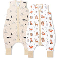 Mama Cheetah Toddler Sleep Sack with Feet 2T, 0.5 TOG Organic Cotton Baby Wearable Blankets with Legs, Baby Sleeping Bag for Walkers, Early Walker Medium
