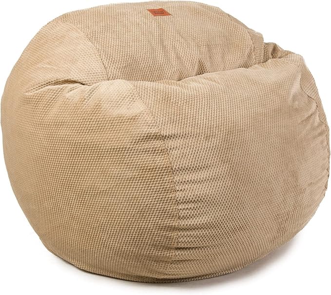 CordaRoy's Chenille Bean Bag-Convertible Bean Bag Chair-Machine-Washable Chenille Fabric Cover-for Basement,Living Room,Game Room,Dorm & More - King Size - Tan | Made in The USA