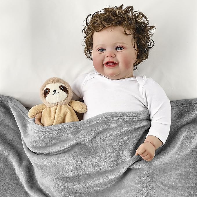 CREVENT Cozy Plush Baby Security Blanket, Loveys for Baby Girls and Boys, Birthday (Giraffe + Sloth)