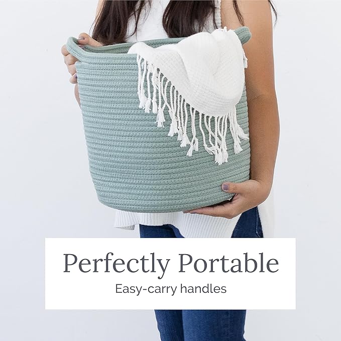 Natemia Rope Storage Basket - 20'x20'x14' Nursery Bin and Toy Organizer, Laundry Basket, Perfect Baby Registry Gift