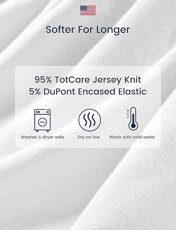 TotAha Premium Stretchy Crib Sheets (2-Pack)-Hypoallergenic, Silky Comfort, Buttery Soft, Calming Effect, All-Season Jersey-Knit Sheets, 9'' Extra Deep Pocket, Moon & Grey Sky