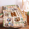 Personalized Custom Sloth Blanket Gifts for Kids Boys Girls with Name - Customized Sloth Super Soft Lightweight Flannel Sheets Decor for Crib Nap Couch - 60"x80" for Adult