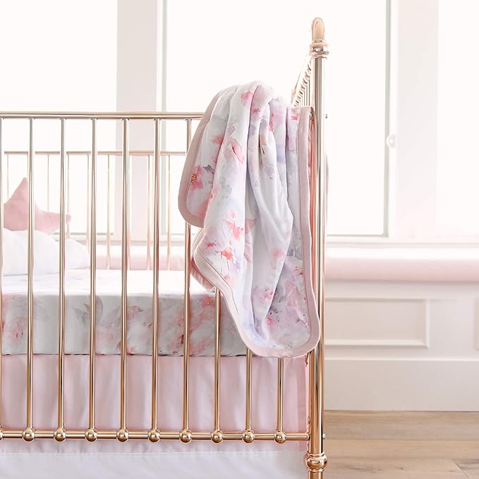Oilo Crib Sheet, Breathable, Fitted, Turkish Cotton Jersey, 300 Thread Count, Machine Washable, Fits Standard Crib (28" x 52" x 6"), Toddler Bedding, Girl, Boy, & Neutral Nursery Design, Prim Floral