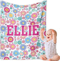 Ships Next Day, Personalized Baby Blankets, Custom Baby Blanket with Name for Girls,Gift for Chrismas Birthday Memorial Day, Customized Flannel Blanket for Kids Adults 40"X50"