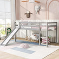 Loft Twin Bed Frame for Boys Girls Kids Toddler with Slide, Multifunctional Design, Twin (Gray)