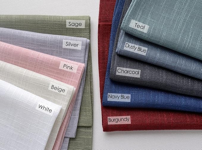 MIUCO Semi Sheer Curtains Poly Linen Textured Solid Grommet Curtains 63 Inches Long for Kitchen 2 Panels (2 x 37 Wide x 63" Long) Sage