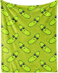 Pickle Throw Blanket for Baby - 30x40 Inches Lap Size - Soft Fluffy Cozy Blankets Gift - Green Funny Blanket Throws for Couch, Work