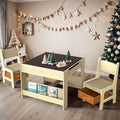 Joyooss Kids Table and Chair Set,4 in 1 Wooden Activity Toddler Table and Chairs Ages 3-7,2 in 1 Tabletop Drawing Reading Crafts Toddler Desk for Playroom,Kid Art Desk for Nursery Storage